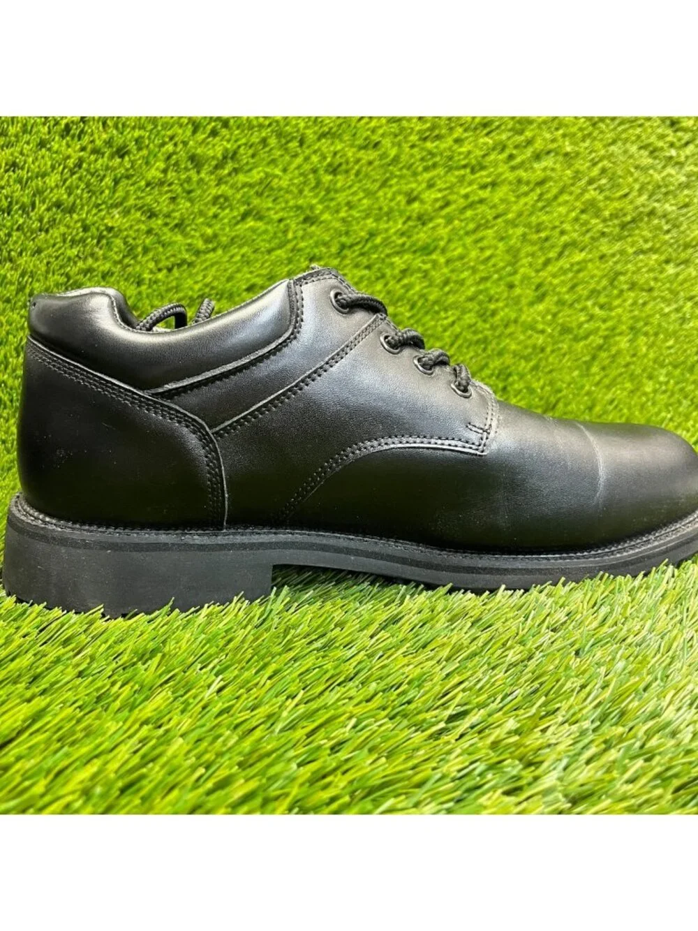 SlipGrips Mens Size 12E Black Leather Dress Slip Resistant Work Oxford Shoes